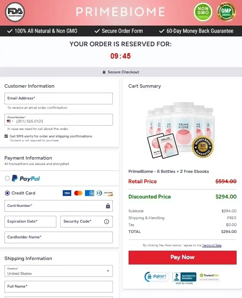 PrimeBiome PrimeBiome Order Page